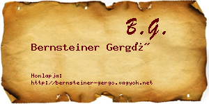 Bernsteiner Gergő névjegykártya